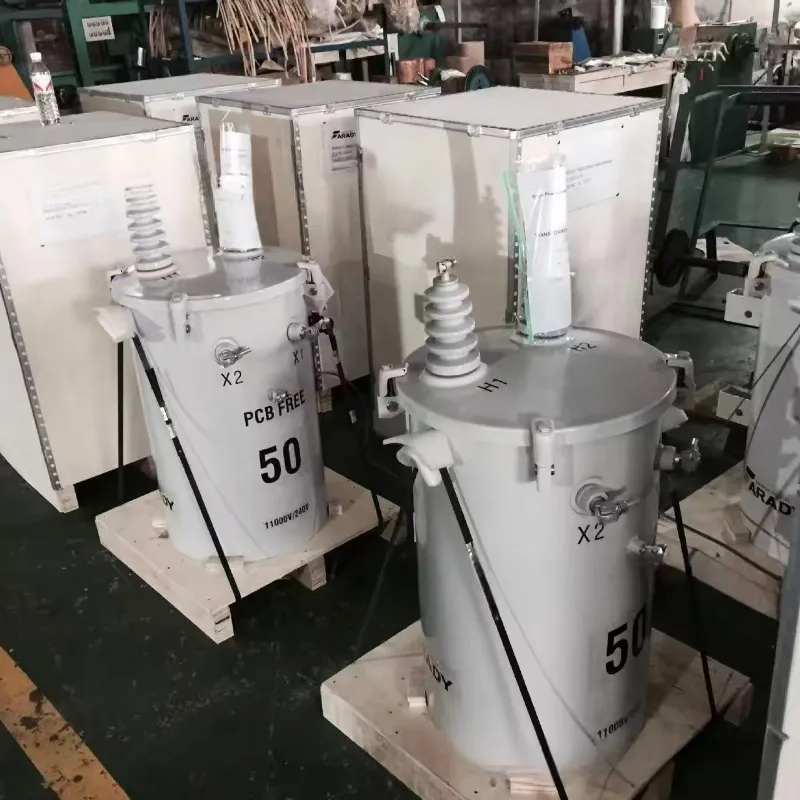 50kVA p&oacute;lo exterior montado &oacute;leo monof&aacute;sico imerso em energia de baixa perda do transformador eficie