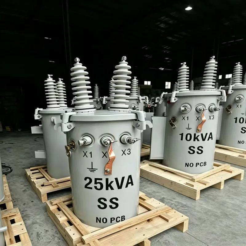 Transformador imerso em &oacute;leo monof&aacute;sico totalmente selado de 200kVA com enrolamento de cobre
